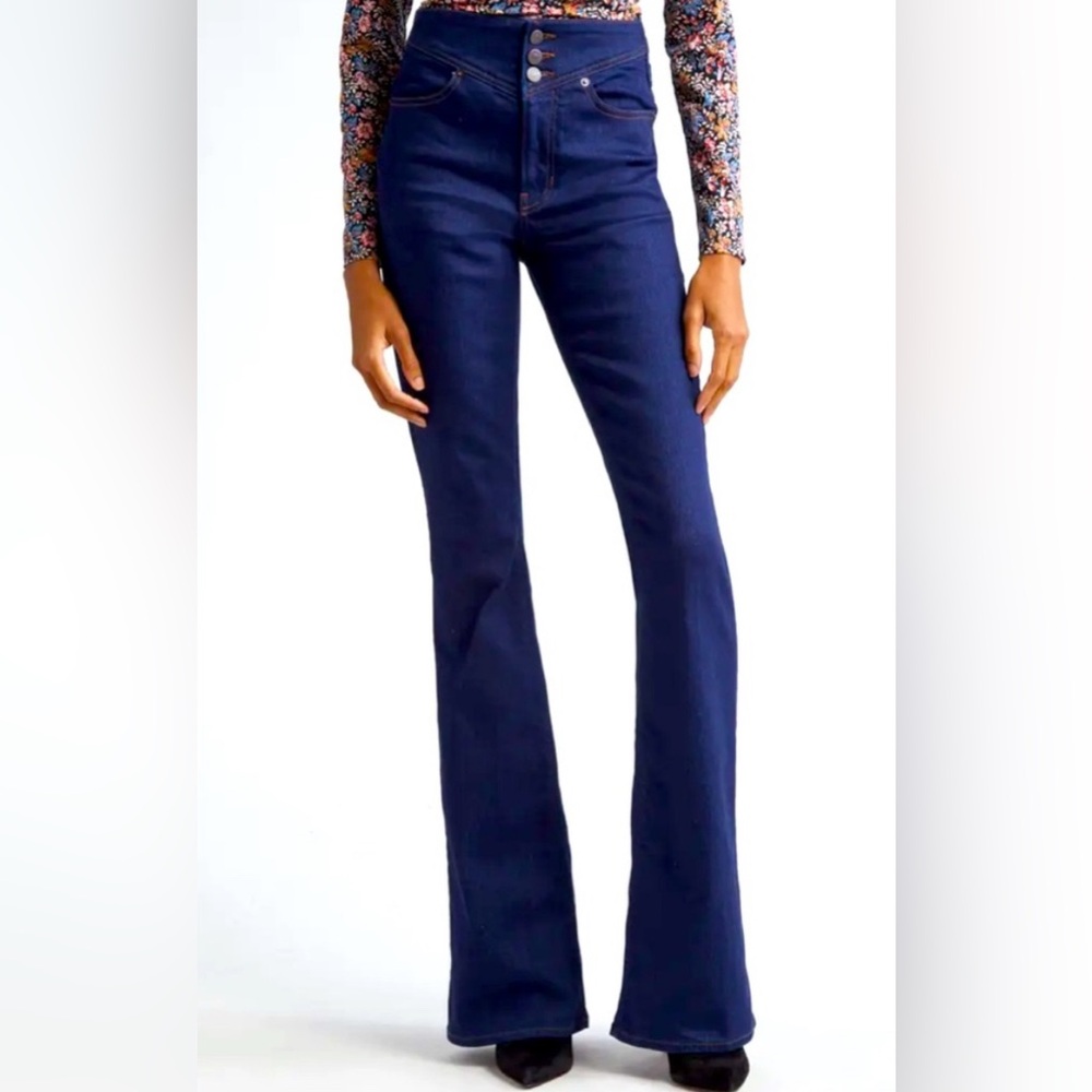 Veronica Beard Black/Charcoal Beverly Skinny Flare Jeans Size 26